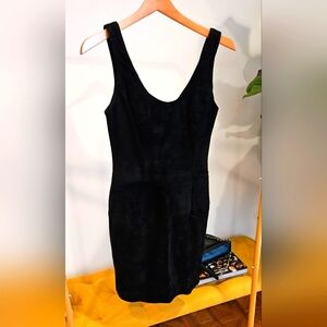 VINTAGE 80s Black suede dress size 4
